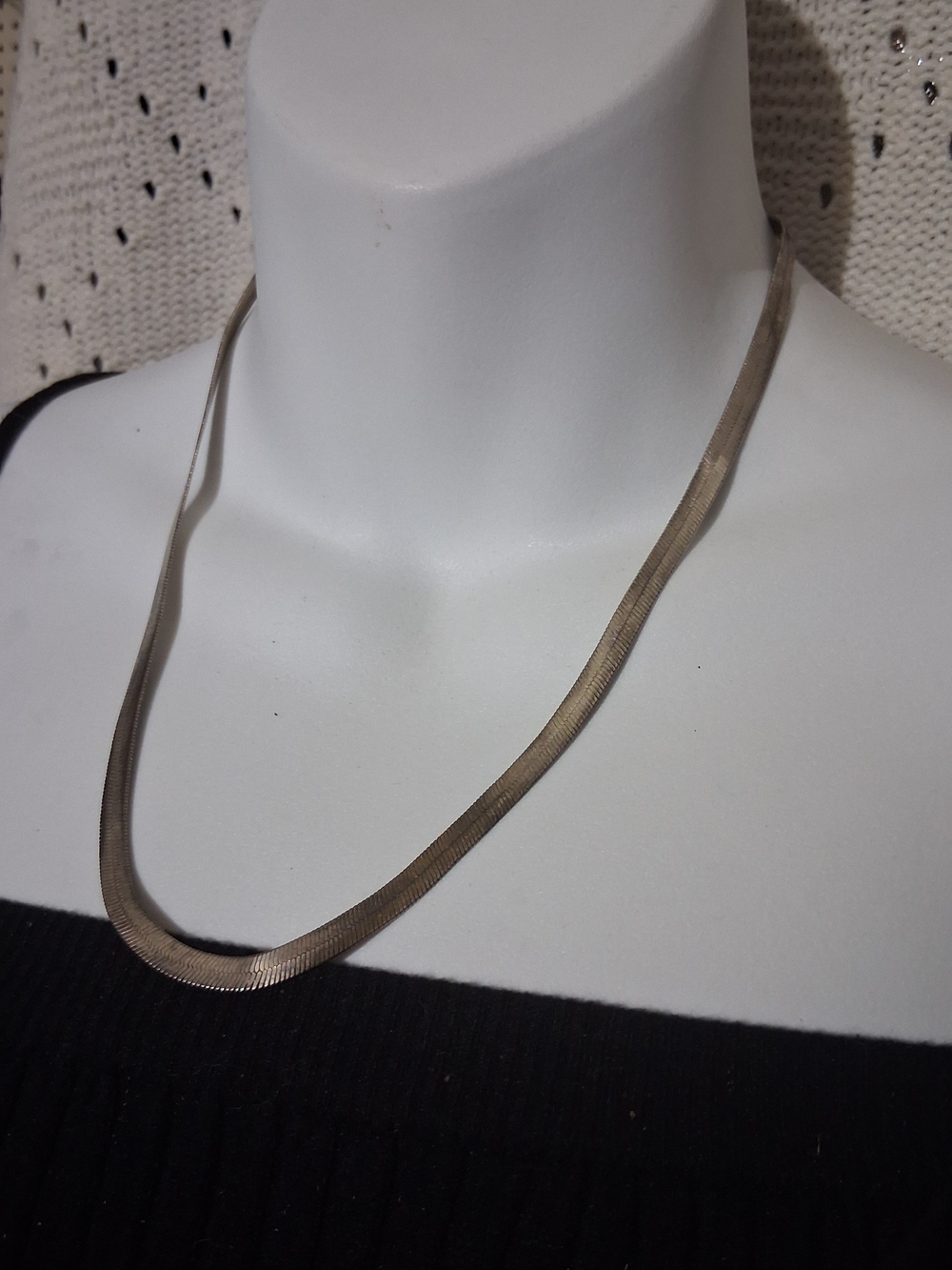Classic Silver-Tone Herringbone Necklace - Women's Jewelry